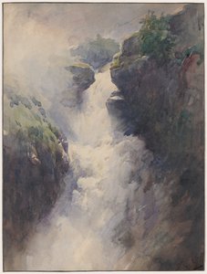Una cascada en las montañas
