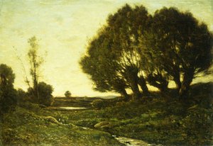 Un paisaje boscoso con un arroyo, 1903 de Henri Joseph Harpignies