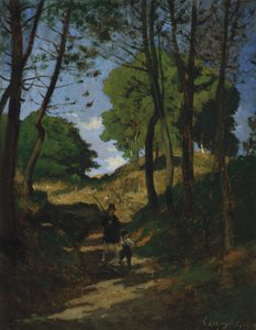 Árboles de abeto en Les Trembleaux, cerca de Marlotte de Henri Joseph Harpignies