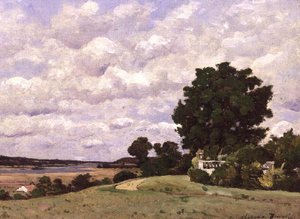 Paisaje con río desde el jardín en el Château de Beauvoir de Henri Joseph Harpignies