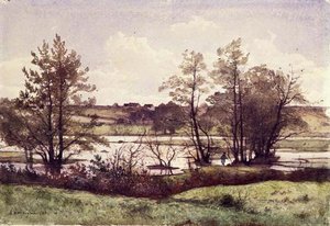 No.0849 La Lejana Inundación, cerca de St. Prive de Henri Joseph Harpignies