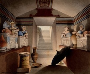 Vista de una tumba etrusca, 1849 de Henri Labrouste