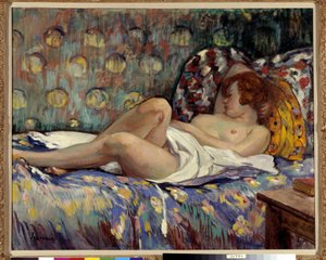Nu Longe Pintura de Henri Lebasque (1865-1937) Mención obligatoria: Colección fundación regards de Provence, marseille