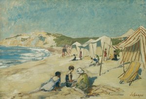 La playa en Pointe St Gildas, c.1920 de Henri Lebasque