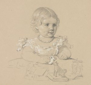 Retrato de una niña de Henri Lehmann