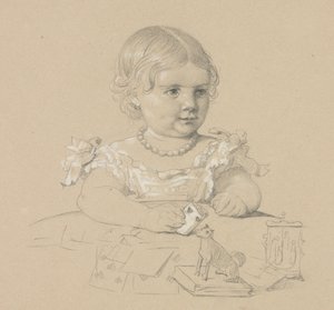 Retrato de un niño, 1800s de Henri Lehmann
