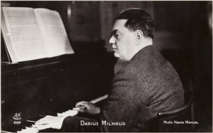 Retrato de Darius Milhaud (foto en blanco y negro) de Henri Manuel