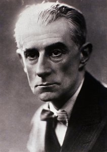 Retrato de Maurice Ravel (fotografía en blanco y negro) de Henri Manuel