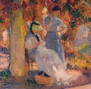 Escena de costura bajo la pérgola en Marquayrol, 1902, c1932