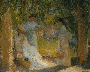 Tres mujeres en el jardín, 1905-1915 de Henri Martin