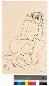 Figura pensativa en una silla plegable de Henri Matisse