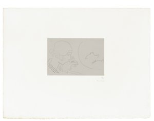 Mujer joven contemplando un tarro de pescado rojo de Henri Matisse