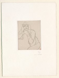 Joven, con las manos juntas sobre el respaldo de un mueble de Henri Matisse