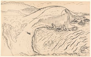 Paisaje (pluma y tinta sobre papel) de Henri Matisse