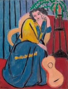 Chica de amarillo y azul con guitarra de Henri Matisse