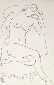 Mujer desnuda en un sillón, c.1922-24 (lápiz sobre papel)