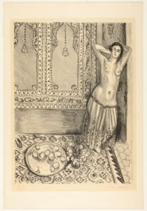 Odalisca de pie con bandeja de fruta de Henri Matisse