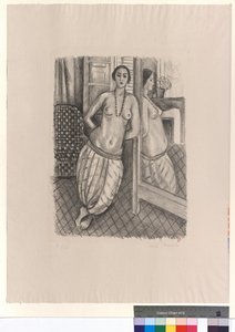 Odalisca con braguitas a rayas, reflejada en el espejo de Henri Matisse