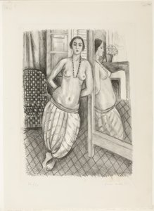Odalisca con pantalones a rayas, reflejada en el espejo de Henri Matisse