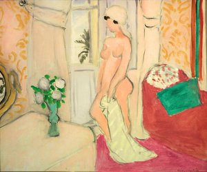 Desnudo rosa o Joven con jarrón de flores, c.1920 (óleo sobre lienzo) de Henri Matisse