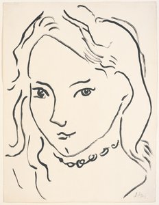 Retrato de Marguerite, c. 1906-1907 (pincel y tinta china sobre papel) de Henri Matisse