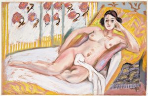 Desnudo recostado (Nu Allonge) c.1925 (pastel sobre papel flocado)