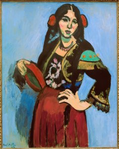 Mujer española con pandereta