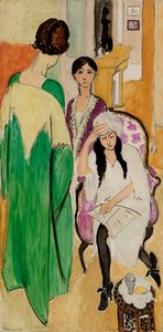 Tres hermanas con una escultura africana de Henri Matisse