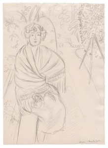 Mujer con chal, en un jardín de Henri Matisse