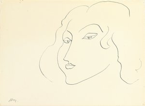 Cabeza de mujer (pluma y tinta sobre papel) de Henri Matisse