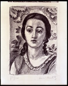 Chica joven con rizos castaños de Henri Matisse