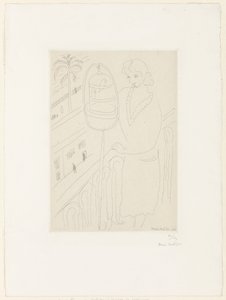 Joven en un balcón mirando periquitos de Henri Matisse