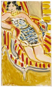 Mujer joven en un sofá de Henri Matisse