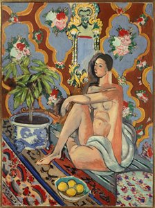 figura decorativa en un fondo ornamental 1925 (óleo sobre lienzo ) de Henri Matisse