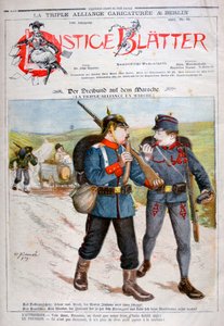 Una caricatura de la Triple Alianza en la revista Lustige Blatter, 1893