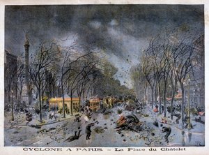 Un ciclón en París, Place du Châtelet, 1896 de Henri Meyer