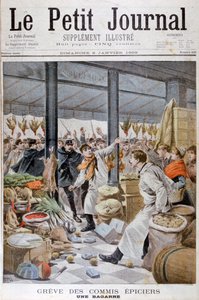 Una pelea durante la huelga de los tenderos, París, 1899 de Henri Meyer