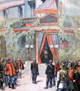 Anuncio sobre la salud del Zar Alejandro de Rusia, Palacio de Livadia, San Petersburgo, Rusia, 1894 de Henri Meyer