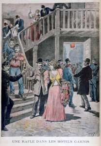 Arresto de prostitutas en un hotel parisino, 1895 de Henri Meyer