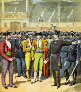 Prohibición de las corridas de toros en el sur de Francia,1895 (Ilustración) de Henri Meyer