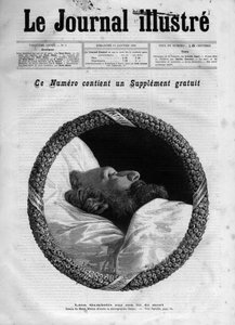 Muerte de Léon Gambetta (1838-1882) político francés - Léon Gambetta en su lecho de muerte en 