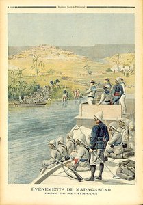 Eventos en Madagascar: La captura de Mevatanana, ilustración de Le Petit Journal, 30 de junio de 1895 de Henri Meyer