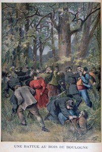 Pelea entre Gendarmes y Civiles en el Bosque de Boulogne, París de Henri Meyer