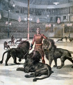 Domador de leones en el Hipódromo, París, 1891 de Henri Meyer