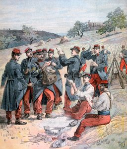 Entrega de correo antes de las grandes maniobras militares, 1893