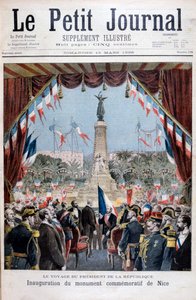 El presidente Faure en la ceremonia de inauguración de un monumento en Niza, 1896 de Henri Meyer