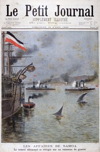 El cónsul alemán busca refugio en un barco de guerra alemán, 1899 de Henri Meyer