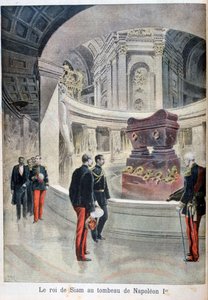 El rey de Siam en la tumba de Napoleón I, París, 1897