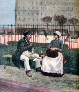 El almuerzo de los trabajadores, 1891 de Henri Meyer
