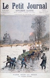 El Sena congelado, invierno, París, 1895
